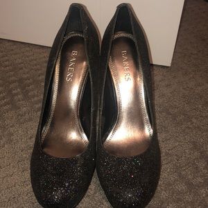 Bakers black sparkle heels